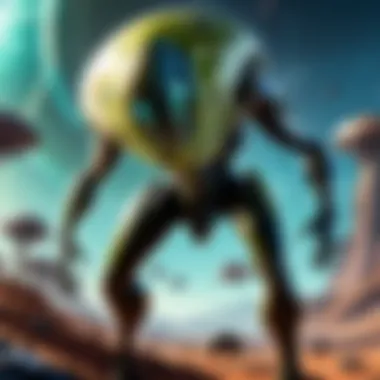 Alien Invasion in Virtual Reality Landscape Alien invasion in virtual reality landscape
