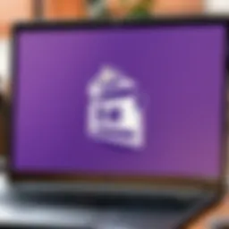 Illustration showing laptop with Microsoft Teams logo displayed