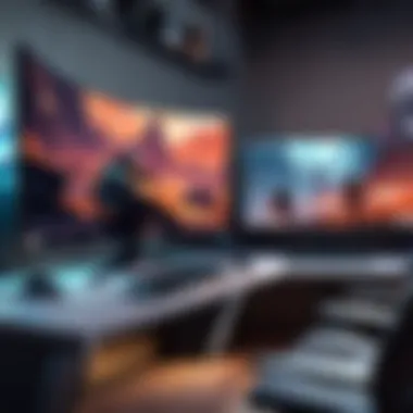 Optimized Gaming Environment with Dual Monitors Gaming setup with dual monitors for an enhanced gaming experience