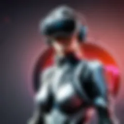 Virtual reality gaming headset showing immersive gameplay