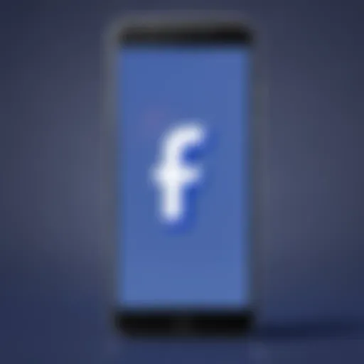 Illuminated smartphone screen with Facebook app logo