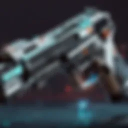 Cyberpunk futuristic gun game illustration