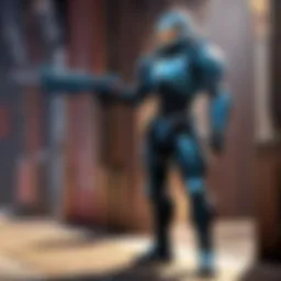 Valorant character wielding advanced weaponry