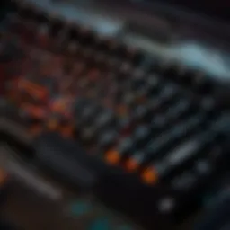 Illuminated keyboard with game symbols