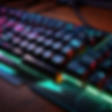 Laptop keyboard with customizable RGB lighting for gaming