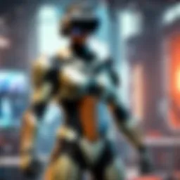 A futuristic virtual reality gaming headset