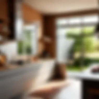Modern Kitchen Bathed in Natural Light Contemporary kitchen with expansive minimalist windows