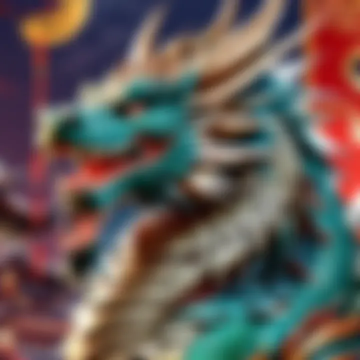 A majestic dragon symbolizing power and luck in Chinese culture