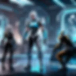 Virtual battle arena with futuristic designs