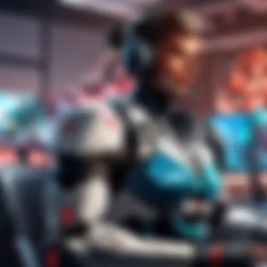 Virtual Strategy Session for Esports Teams An esports team engaging in a virtual strategy meeting