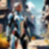 Abstract futuristic digital landscape with gaming elements