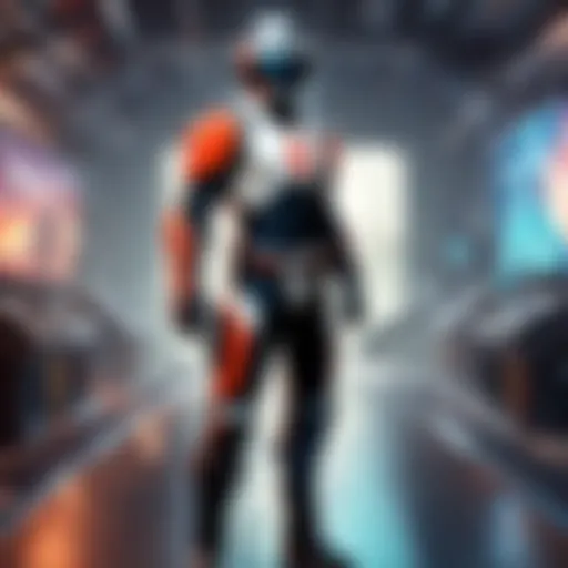 Illustration of futuristic virtual reality gaming experience