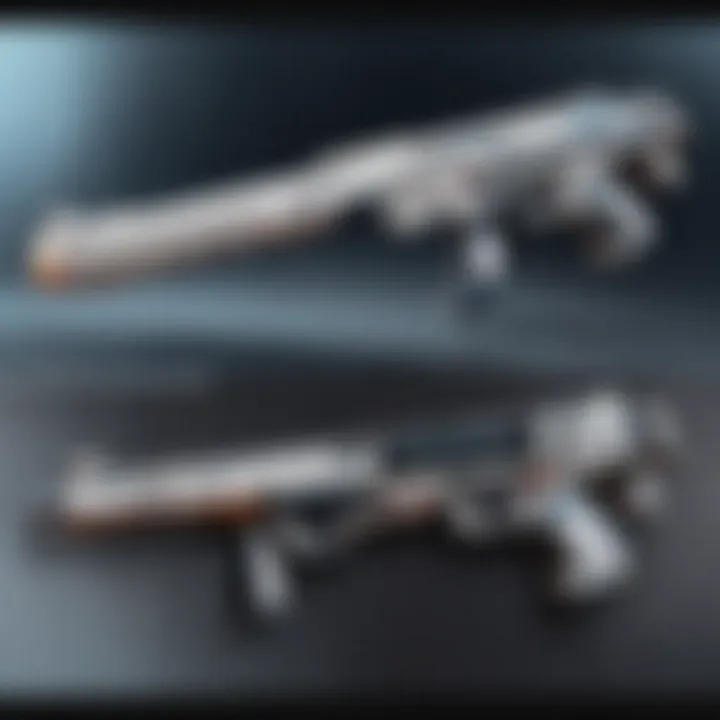 Artistic depiction of futuristic weapon in Gun Up Mobile APK