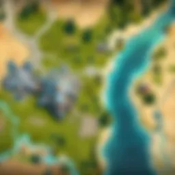 An overview of the League of Legends map showcasing key locations and objectives