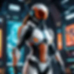 Digital interface of a futuristic online game