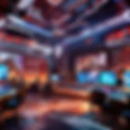 A dynamic esports arena during a Valorant tournament