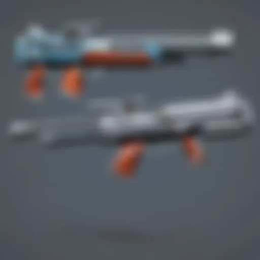 A vibrant array of weapon skins from Valorant showcasing unique designs and color schemes.