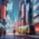 Abstract artwork depicting a futuristic gaming world