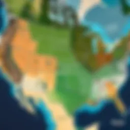 Illustration showcasing the immersive gameplay of the US Maps Game
