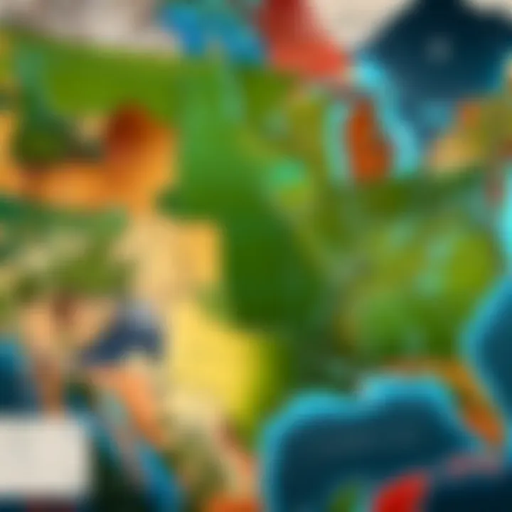Illustration highlighting the interactive features of the US Maps Game