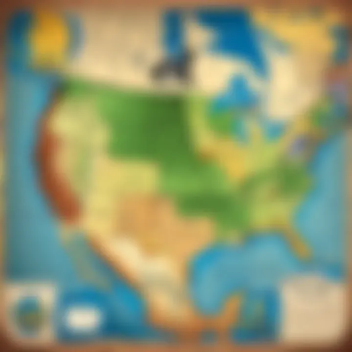 Illustration showcasing the origin story of the US Maps Game