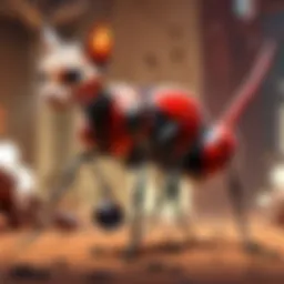 Abstract ant game for cats illustration