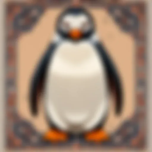 Aesthetic Penguin Rug Design