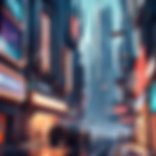 Abstract artwork of a futuristic cityscape