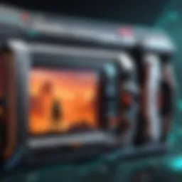 Illustration of a futuristic gaming highlight recorder interface