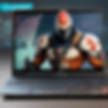 Exploring Game Interfaces on Laptops Laptop displaying a vibrant game interface