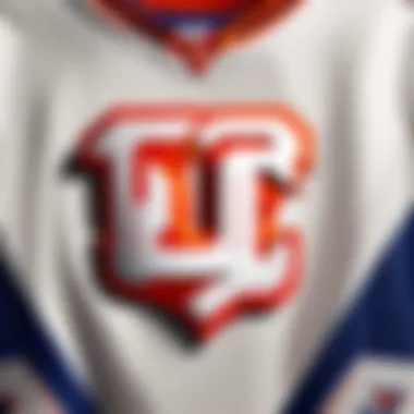 Close-up of giants logo on a jersey shirt in Valorant setting