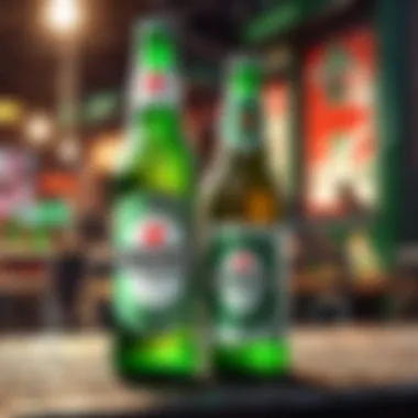 Urban Marketing Brilliance A captivating Heineken advertisement in a bustling cityscape
