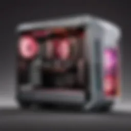 Cutaway view of a high-end gaming PC showcasing premium components.