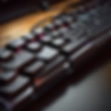 Close-up of high-performance gaming laptop keyboard