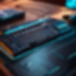 Illuminated keyboard with gaming app interface