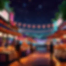 Illuminated Night Market Stalls