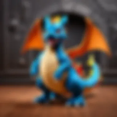 Exquisite Craftsmanship Displayed Mega Charizard X Stuffed Animal - Intricate Craftsmanship