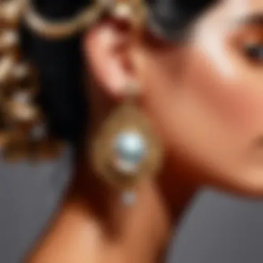 Close-Up of Intricate Mateo Pearl Earring Design Intricate Mateo Pearl Earring Design Close-Up