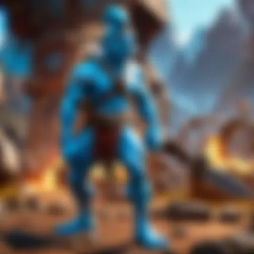 Abstract digital art representation of Iron Smurf concept in Valorant