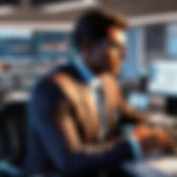 Journalist Analyzing Data at Vanguard Office