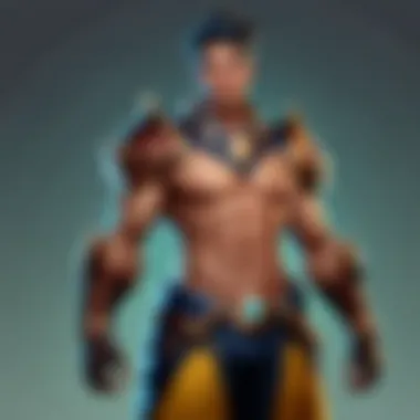 Illustration of a digital avatar customization screen for League of Legends