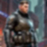 Male agent in Valorant holding futuristic weapon