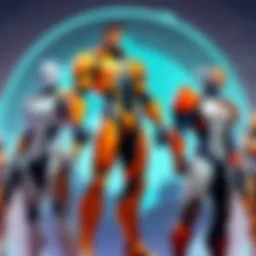 Illustration showcasing diverse MBTI personality types interacting in a team setting