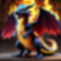 Mega Charizard X Plush Toy - Fiery Dragon Design