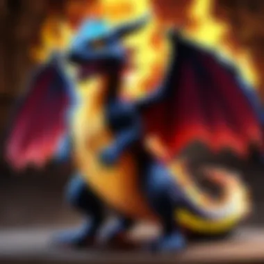 Enchanting Fiery Dragon Design Mega Charizard X Plush Toy - Fiery Dragon Design