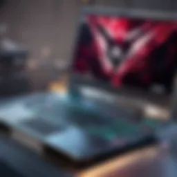 A laptop showcasing high-performance specifications ideal for gaming.