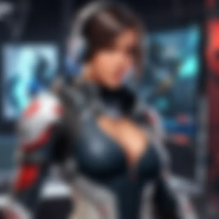 A focused player training in an esports arena