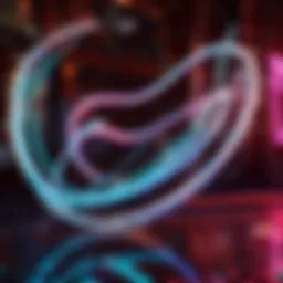 Craftsman carefully bending neon glass tubes