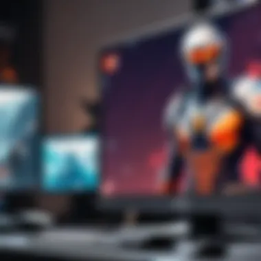 Gaming Monitor Displaying Valorant Detailed view of a gaming monitor displaying Valorant gameplay