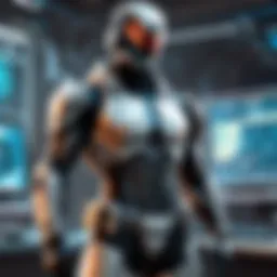 Digital gaming interface showcasing futuristic design elements
